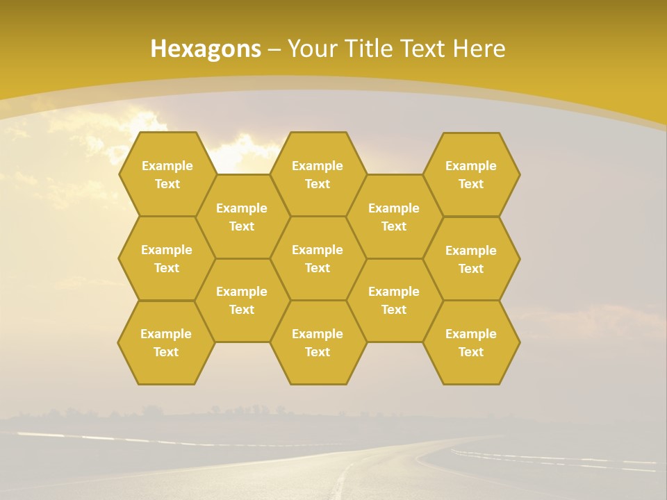 A Road With The Sun Shining Through The Clouds PowerPoint Template