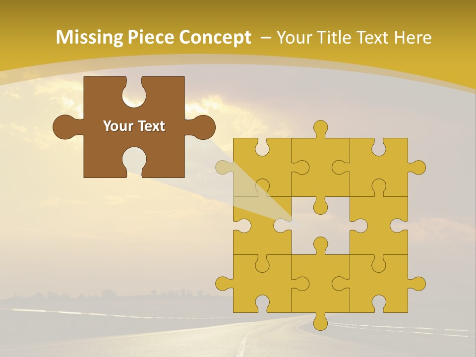 A Road With The Sun Shining Through The Clouds PowerPoint Template