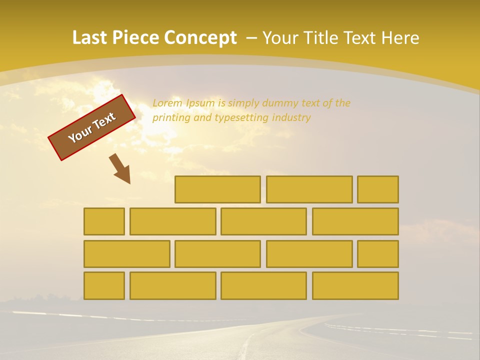 A Road With The Sun Shining Through The Clouds PowerPoint Template