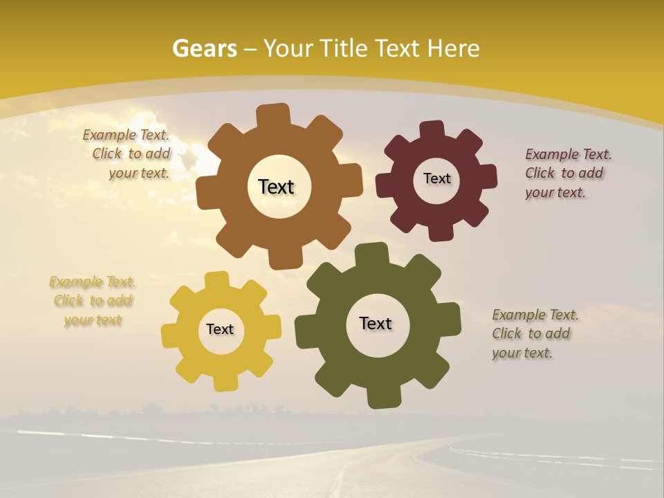 A Road With The Sun Shining Through The Clouds PowerPoint Template