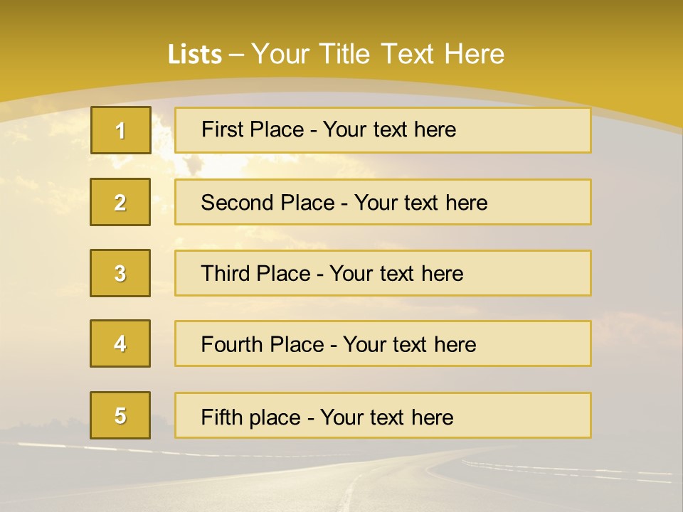 A Road With The Sun Shining Through The Clouds PowerPoint Template
