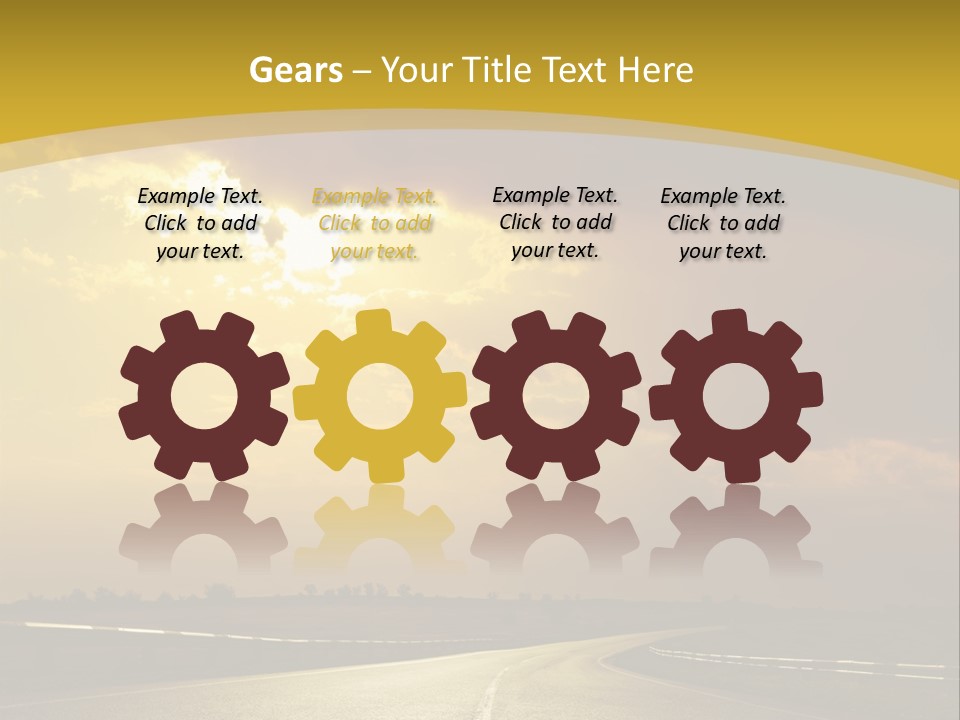 A Road With The Sun Shining Through The Clouds PowerPoint Template