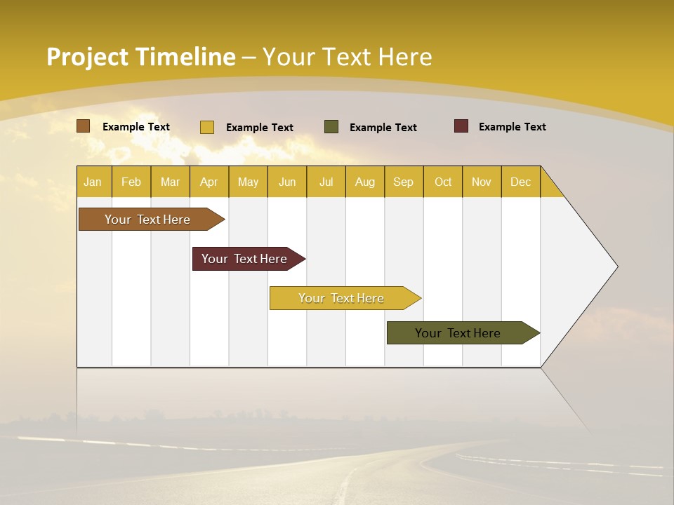 A Road With The Sun Shining Through The Clouds PowerPoint Template