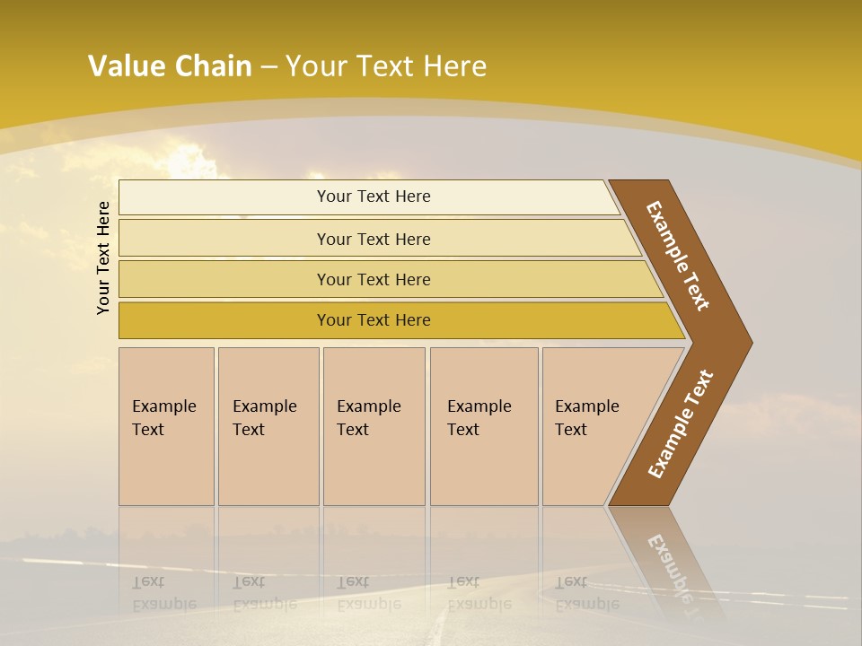 A Road With The Sun Shining Through The Clouds PowerPoint Template