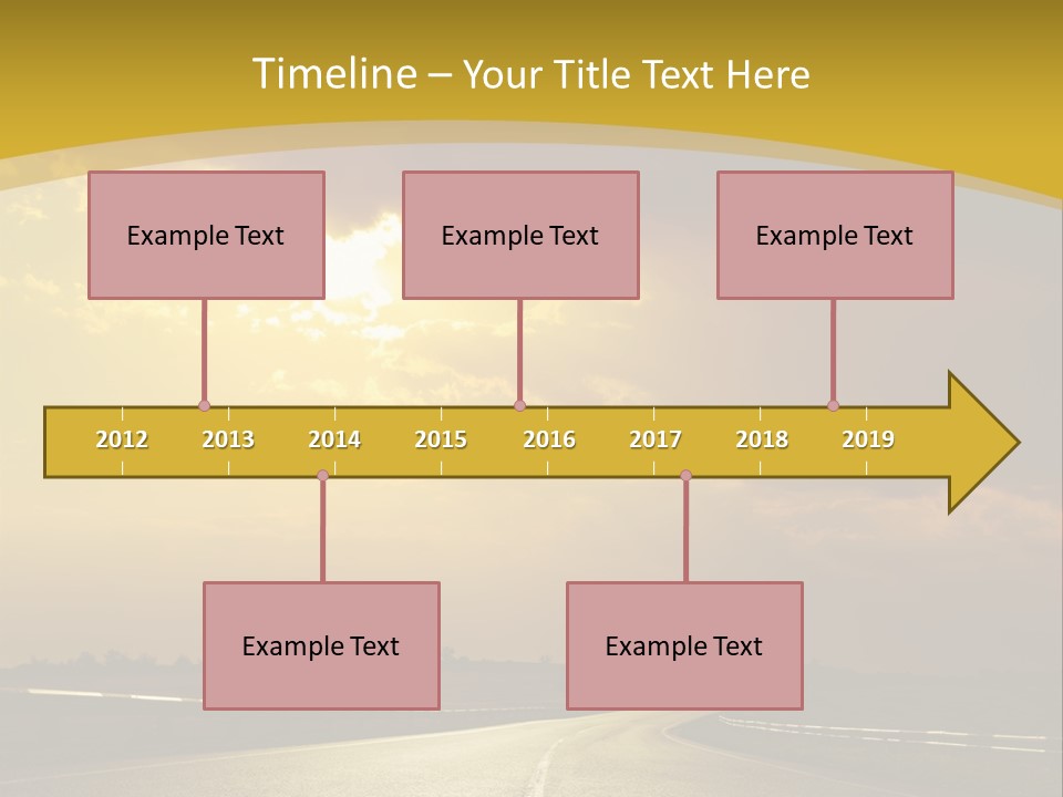 A Road With The Sun Shining Through The Clouds PowerPoint Template