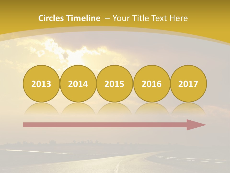 A Road With The Sun Shining Through The Clouds PowerPoint Template