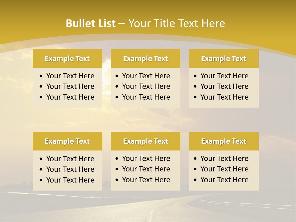 A Road With The Sun Shining Through The Clouds PowerPoint Template