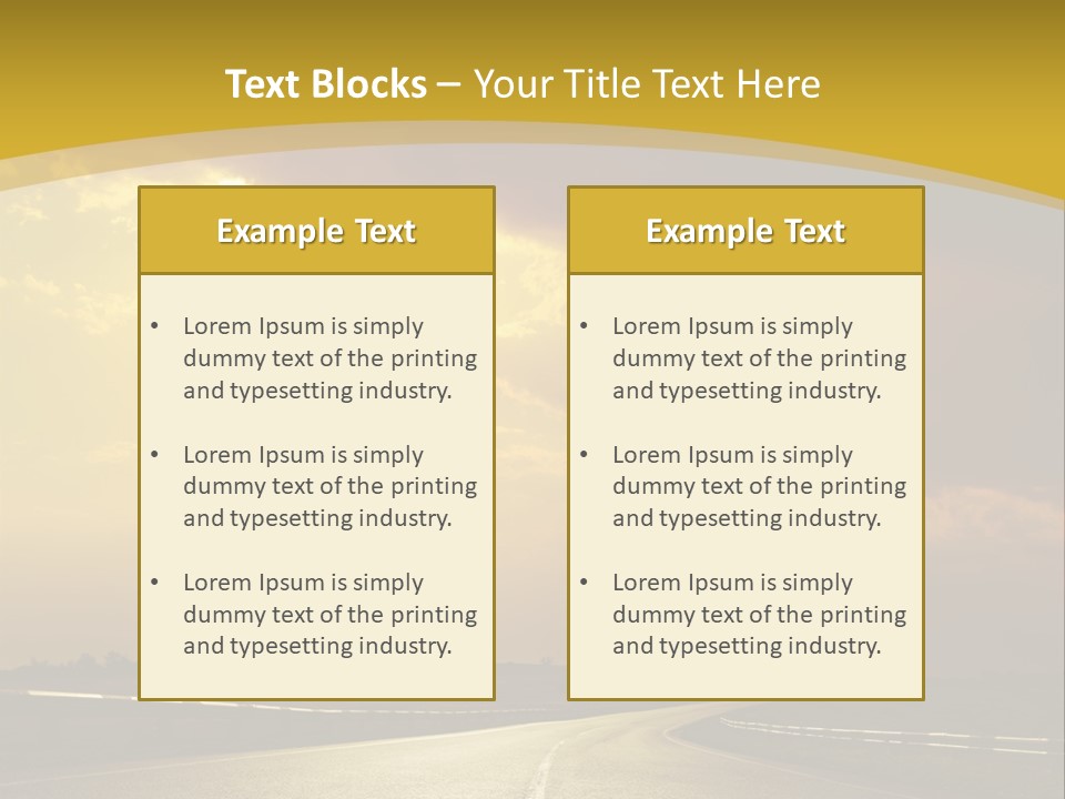 A Road With The Sun Shining Through The Clouds PowerPoint Template