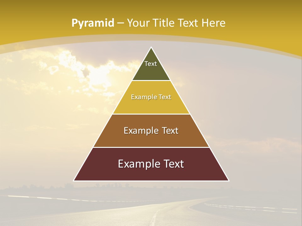 A Road With The Sun Shining Through The Clouds PowerPoint Template