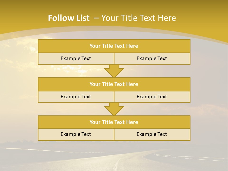 A Road With The Sun Shining Through The Clouds PowerPoint Template
