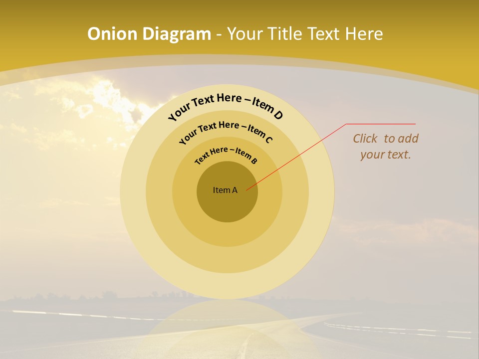 A Road With The Sun Shining Through The Clouds PowerPoint Template