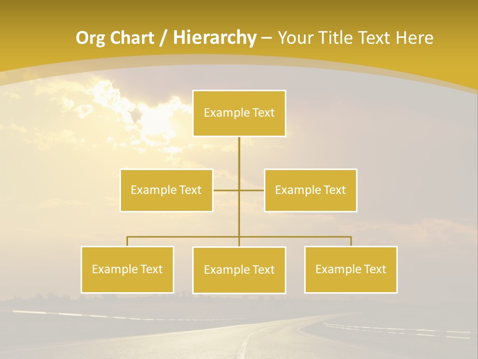 A Road With The Sun Shining Through The Clouds PowerPoint Template