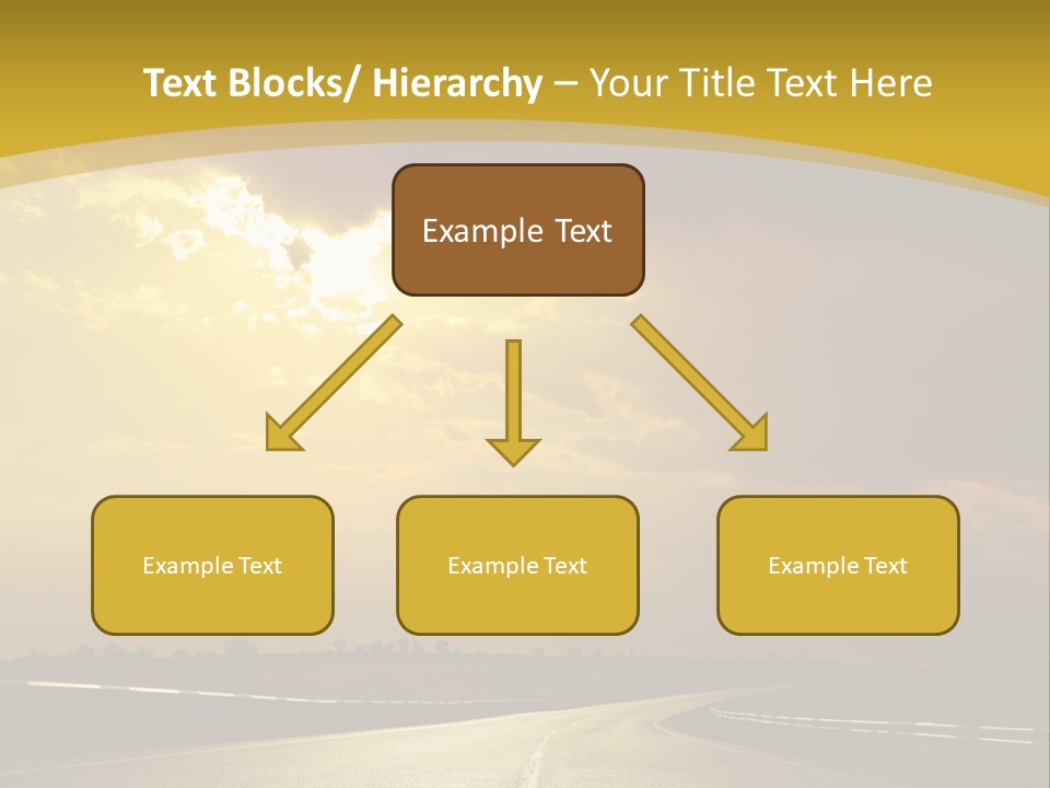 A Road With The Sun Shining Through The Clouds PowerPoint Template