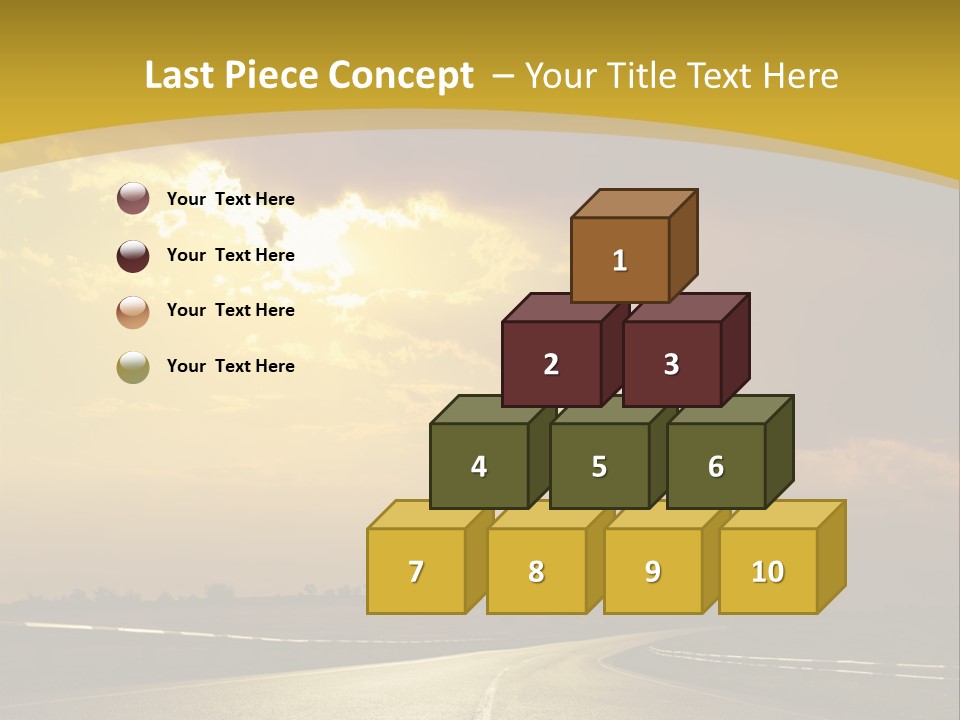 A Road With The Sun Shining Through The Clouds PowerPoint Template