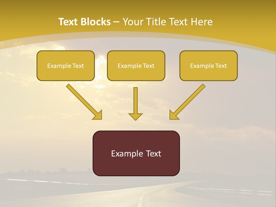A Road With The Sun Shining Through The Clouds PowerPoint Template