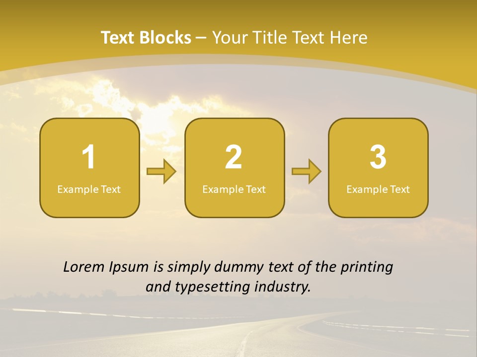 A Road With The Sun Shining Through The Clouds PowerPoint Template