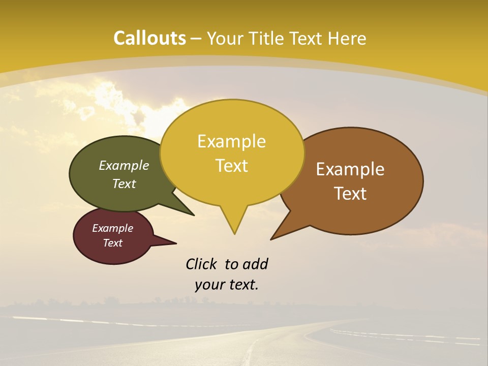 A Road With The Sun Shining Through The Clouds PowerPoint Template