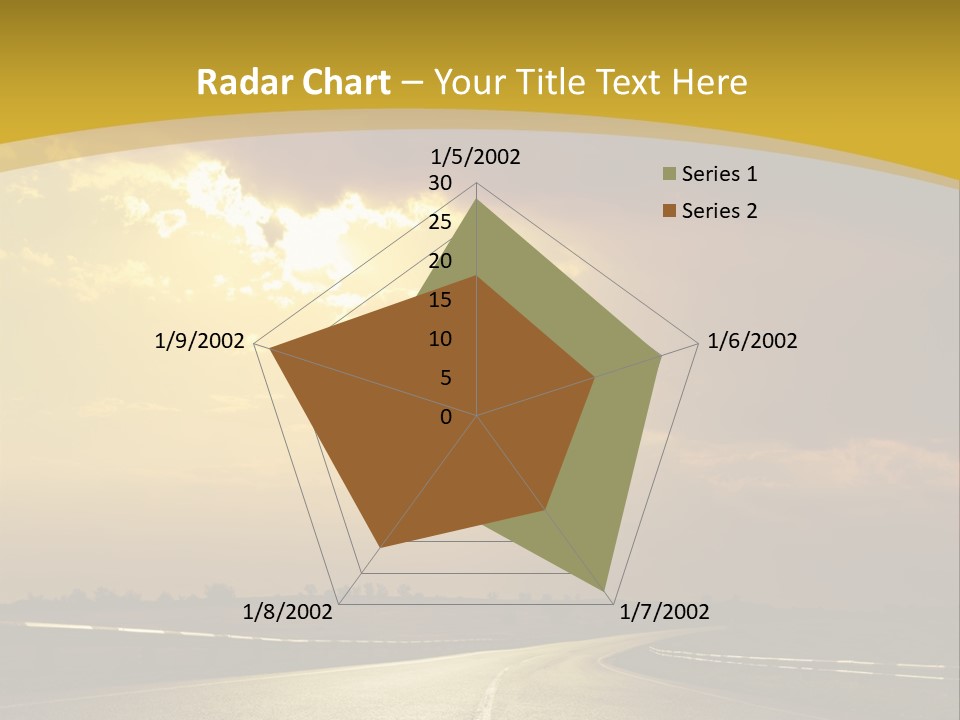 A Road With The Sun Shining Through The Clouds PowerPoint Template