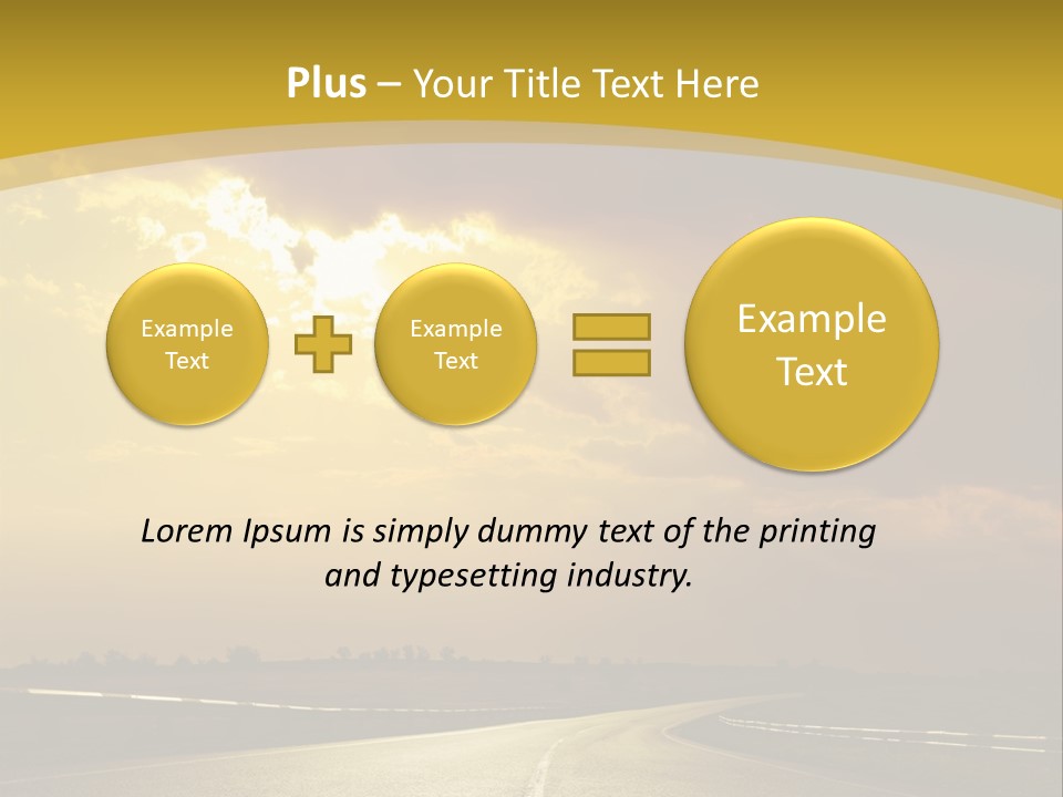 A Road With The Sun Shining Through The Clouds PowerPoint Template