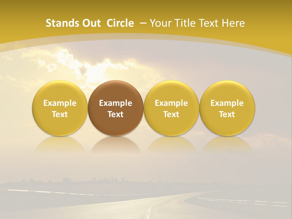 A Road With The Sun Shining Through The Clouds PowerPoint Template