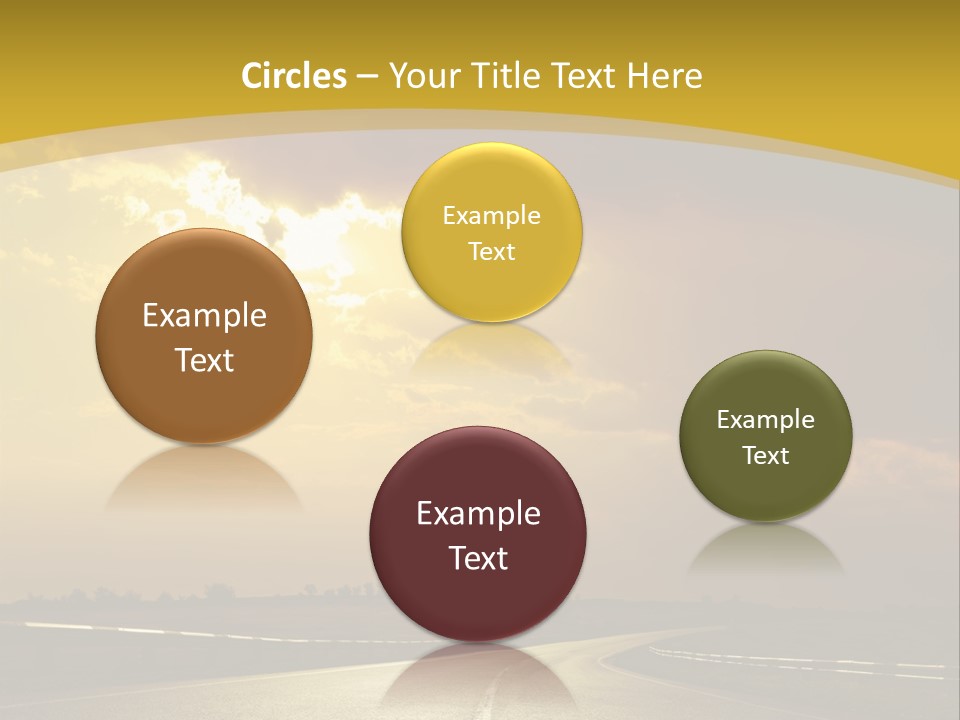 A Road With The Sun Shining Through The Clouds PowerPoint Template