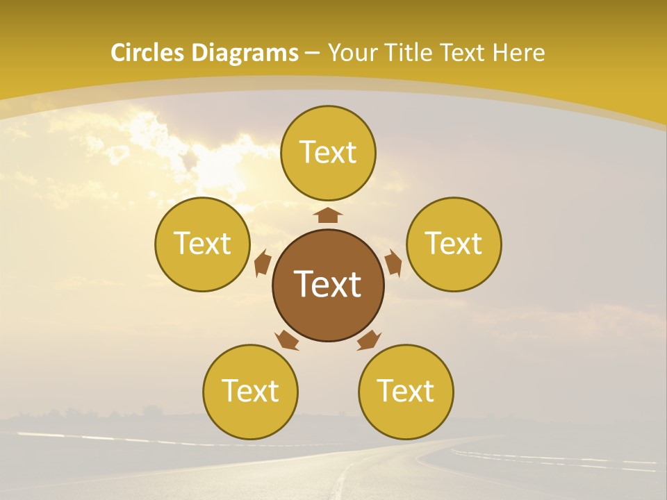 A Road With The Sun Shining Through The Clouds PowerPoint Template