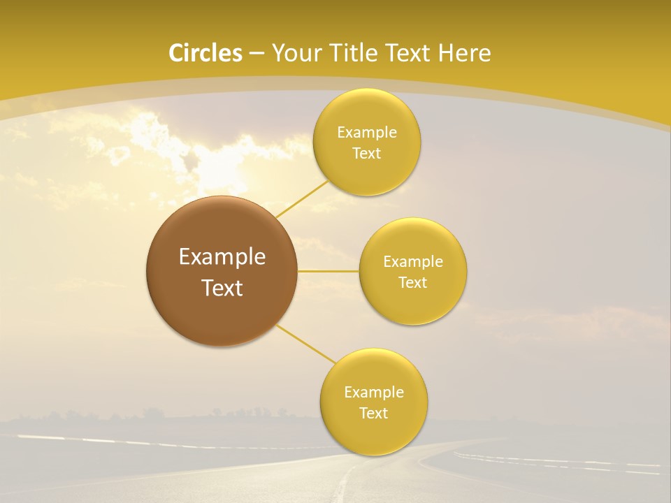 A Road With The Sun Shining Through The Clouds PowerPoint Template