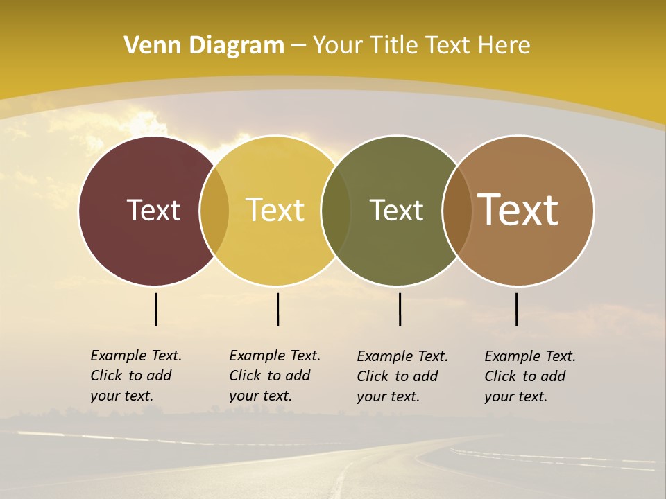 A Road With The Sun Shining Through The Clouds PowerPoint Template