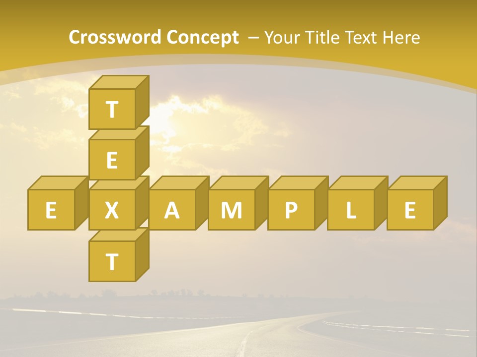 A Road With The Sun Shining Through The Clouds PowerPoint Template