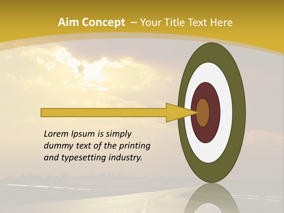 A Road With The Sun Shining Through The Clouds PowerPoint Template