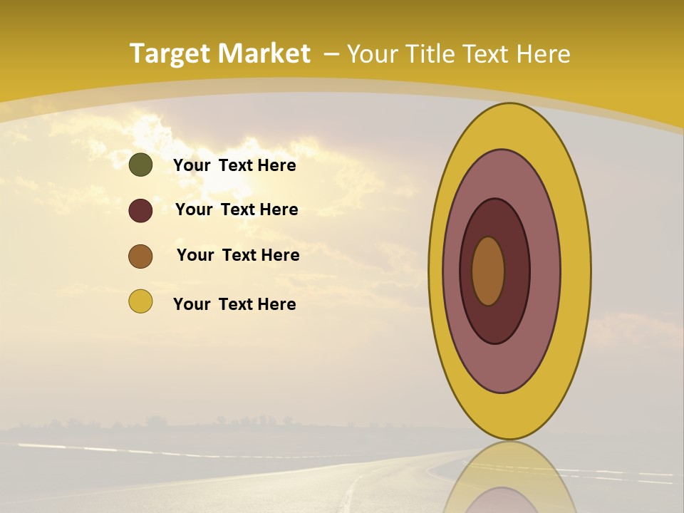 A Road With The Sun Shining Through The Clouds PowerPoint Template