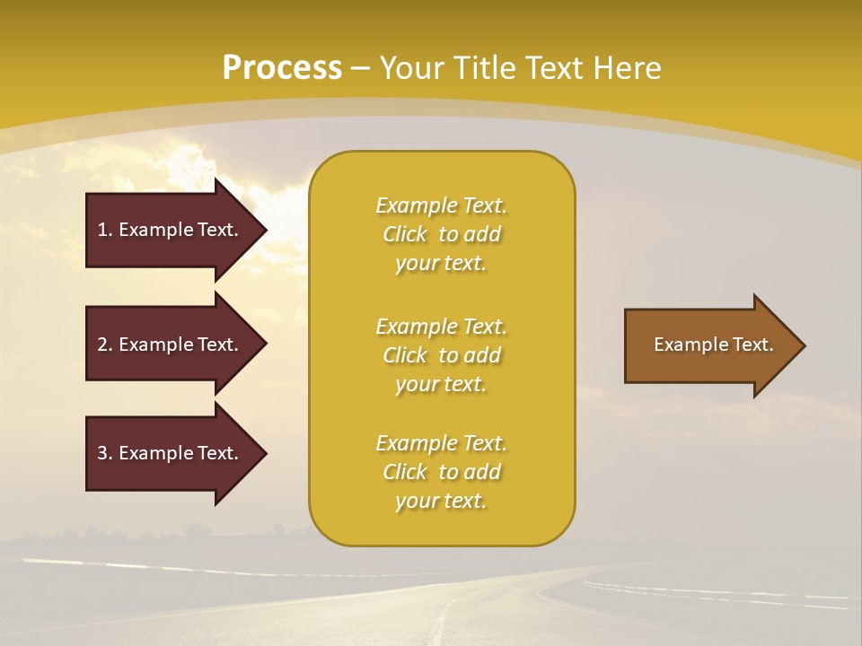 A Road With The Sun Shining Through The Clouds PowerPoint Template