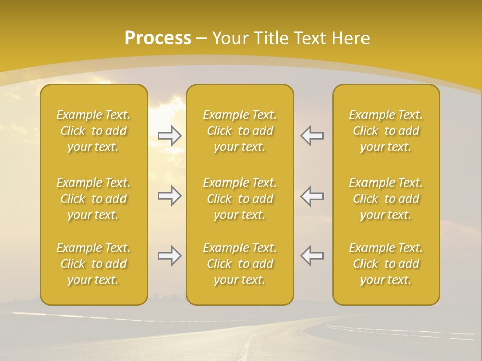 A Road With The Sun Shining Through The Clouds PowerPoint Template
