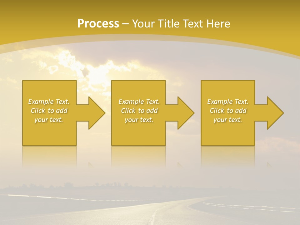 A Road With The Sun Shining Through The Clouds PowerPoint Template