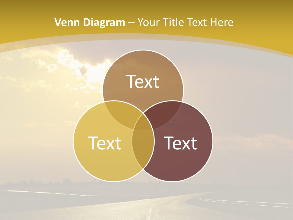 A Road With The Sun Shining Through The Clouds PowerPoint Template