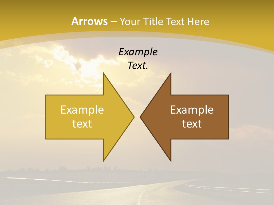 A Road With The Sun Shining Through The Clouds PowerPoint Template