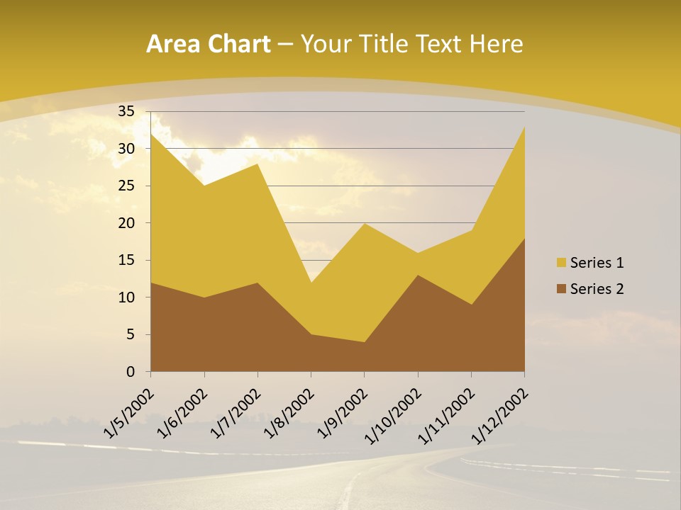 A Road With The Sun Shining Through The Clouds PowerPoint Template