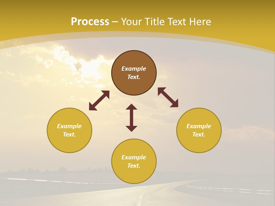 A Road With The Sun Shining Through The Clouds PowerPoint Template