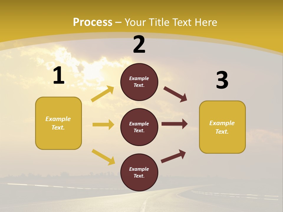 A Road With The Sun Shining Through The Clouds PowerPoint Template