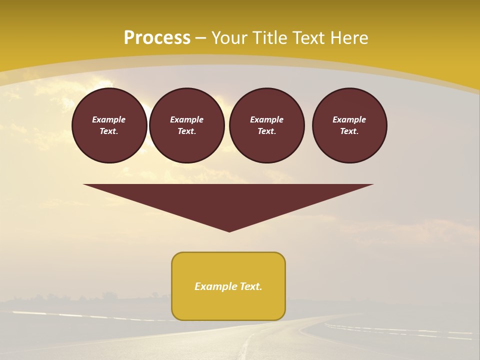 A Road With The Sun Shining Through The Clouds PowerPoint Template