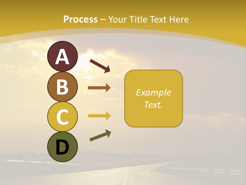 A Road With The Sun Shining Through The Clouds PowerPoint Template