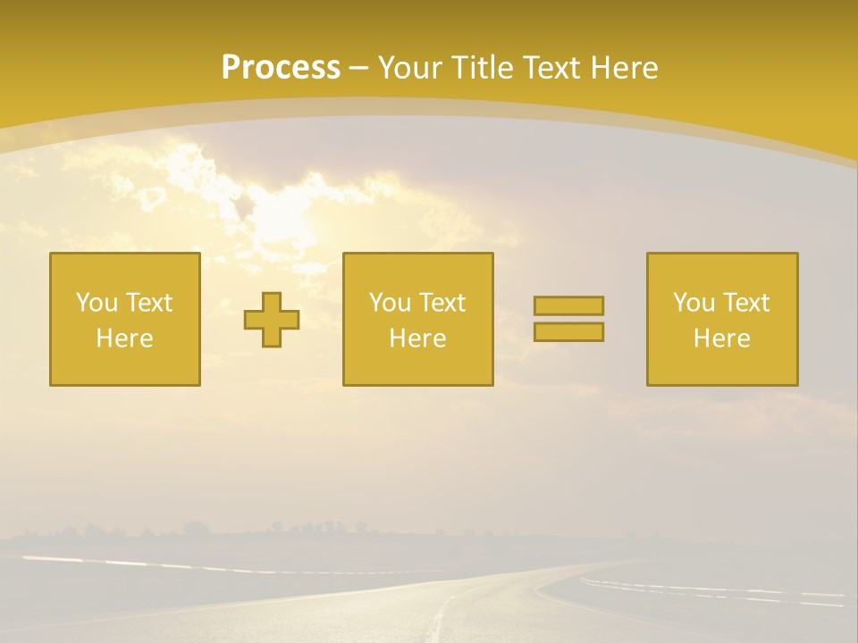A Road With The Sun Shining Through The Clouds PowerPoint Template