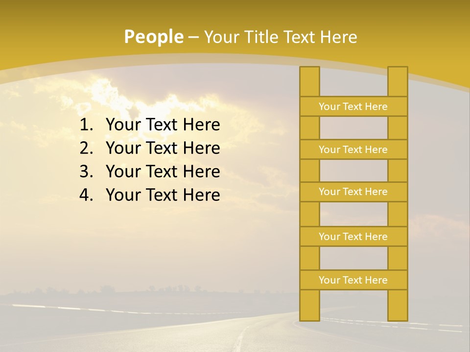 A Road With The Sun Shining Through The Clouds PowerPoint Template