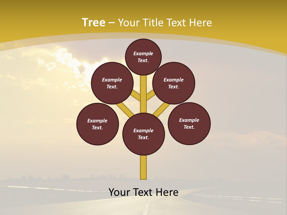 A Road With The Sun Shining Through The Clouds PowerPoint Template