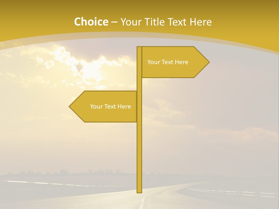 A Road With The Sun Shining Through The Clouds PowerPoint Template