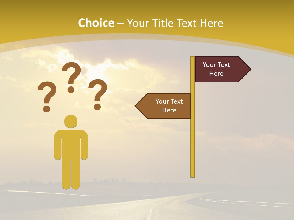 A Road With The Sun Shining Through The Clouds PowerPoint Template