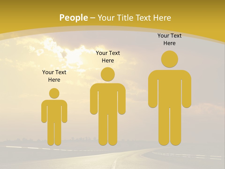 A Road With The Sun Shining Through The Clouds PowerPoint Template