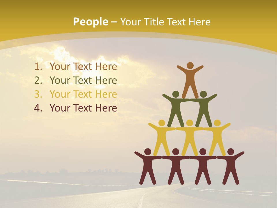 A Road With The Sun Shining Through The Clouds PowerPoint Template