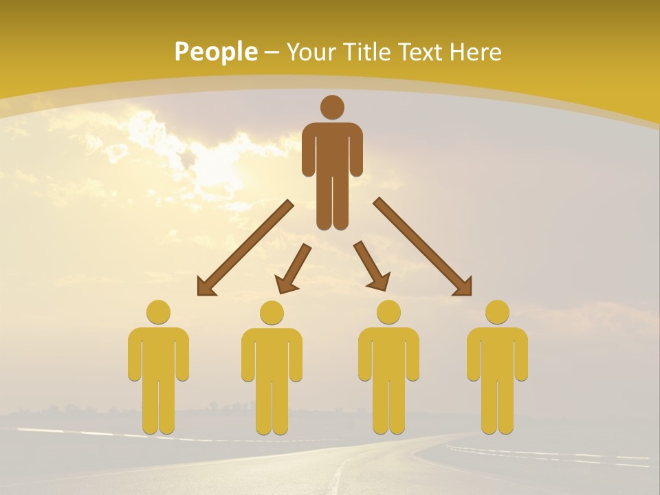 A Road With The Sun Shining Through The Clouds PowerPoint Template