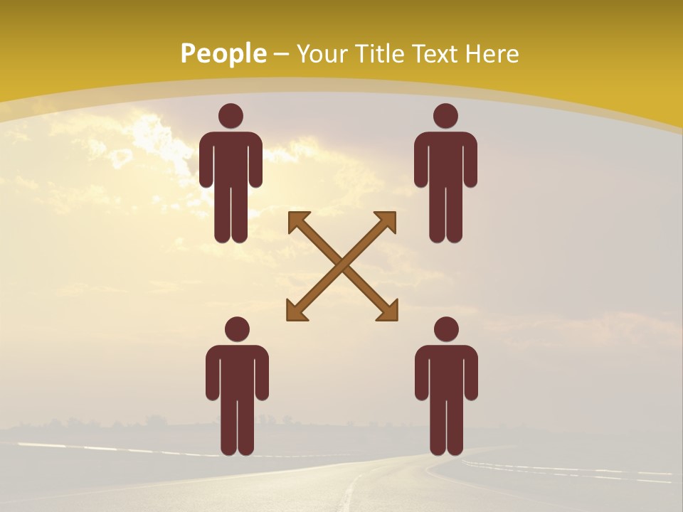 A Road With The Sun Shining Through The Clouds PowerPoint Template